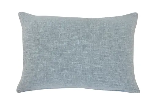 16" X 24" Sky Blue And White Cotton Geometric Throw Pillow
