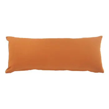 14" X 36" Orange And Dark Orange 100% Cotton Geometric Zippered Pillow