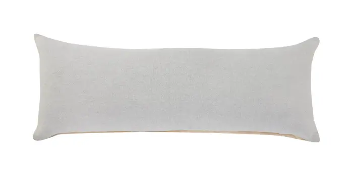 14" X 36" Light Gray Cotton Throw Pillow