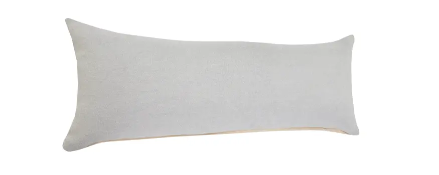 14" X 36" Light Gray Cotton Throw Pillow