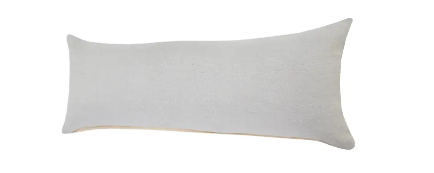 14" X 36" Light Gray Cotton Throw Pillow