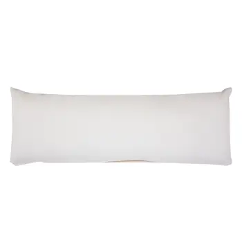 14" X 36" Navy Blue And White Cotton Geometric Throw Pillow