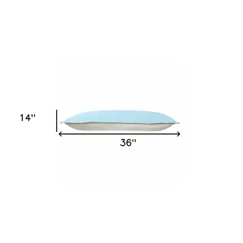 14" X 36" Light Blue 100% Cotton Zippered Pillow