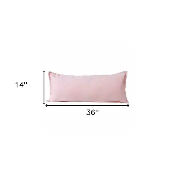 14" X 36" Light Pink Cotton Throw Pillow