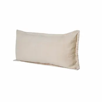 14" X 36" Beige Cotton Throw Pillow
