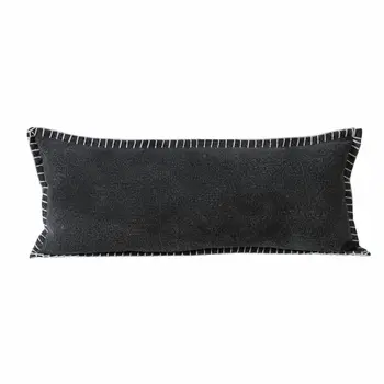 14" X 36" Black Cotton Throw Pillow