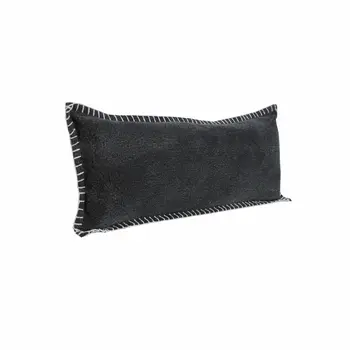 14" X 36" Black Cotton Throw Pillow