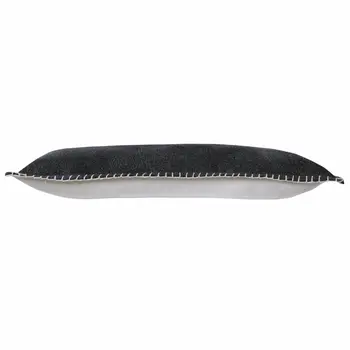 14" X 36" Black Cotton Throw Pillow
