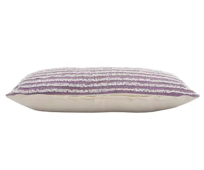 14" X 36" Purple and Cream Throw Pillow
