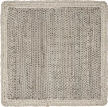 15" Set of Four Natural Solid With Border Cotton Square Placemats