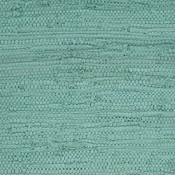 80" Turquoise And Natural Solid With Border Cotton Table Runner