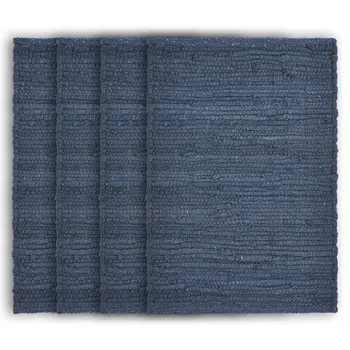 19" Set of Four Navy Blue Cotton Placemats