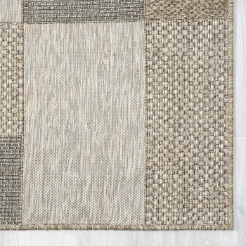 5' X 7' Gray Geometric Handmade Indoor Outdoor Area Rug