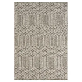 8' X 10' Gray Chevron Handmade Indoor Outdoor Area Rug