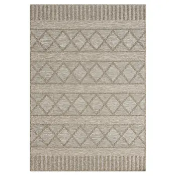 5' X 7' Gray Striped Handmade Indoor Outdoor Area Rug