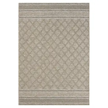 5' X 7' Gray Geometric Handmade Indoor Outdoor Area Rug