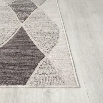 8' X 9' Gray Geometric Indoor Outdoor Area Rug
