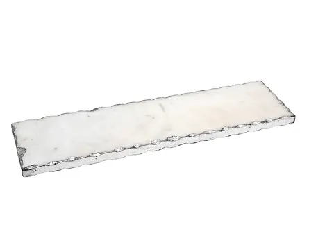 18" White Rectangular Marble Vanity Tray