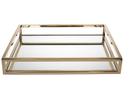 14" Gold Square Metal Serving Tray