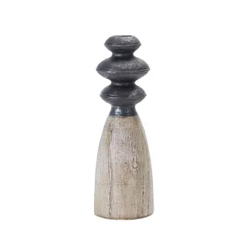 Set of Four Natural and Black Resin and Stone Powder Ornate Tabletop