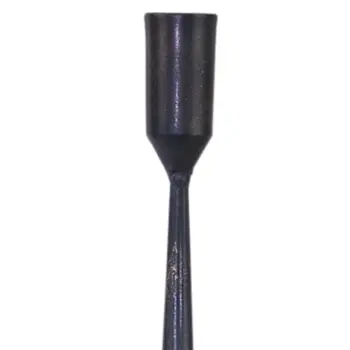 Set of Two Black Distressed Metal Tabletop Taper Candle Holders