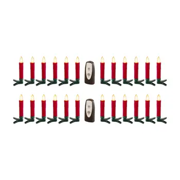 Set of Twentyfour Red Flameless Christmas Clip on Taper Candle