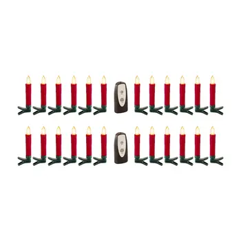 Set of Twentyfour Red Flameless Christmas Clip on Taper Candle