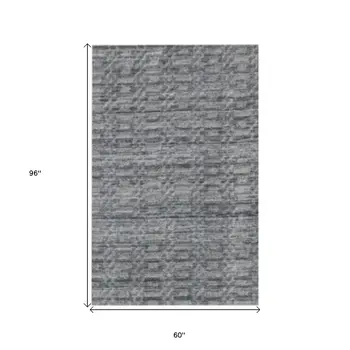 5' X 8' Charcoal And Rust Hand Loomed Area Rug