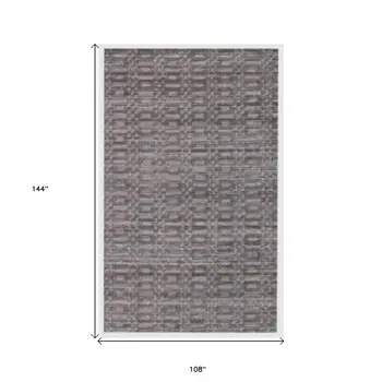 9' X 12' Charcoal And Rust Hand Loomed Area Rug
