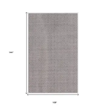 9' X 12' Charcoal And Dark Grey Hand Loomed Area Rug