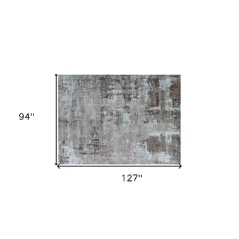8' X 11' Brown And Silver Hand Loomed Area Rug