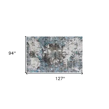 8' X 10' Gray And Ivory Abstract Hand Loomed Area Rug