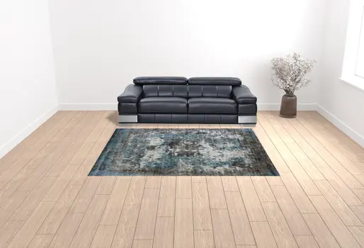 8' X 10' Gray And Ivory Abstract Hand Loomed Area Rug