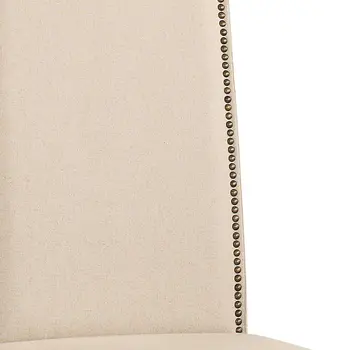 Cream And Chestnut Upholstered Linen Dining Parsons Chair