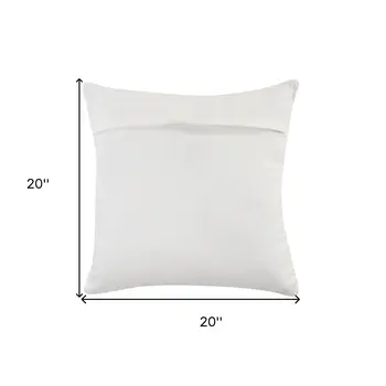 20" X 20" Tan Zippered Geometric Indoor Outdoor Throw Pillow