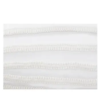14" X 36" White Textured Indoor Outdoor Throw Pillow With Fringe