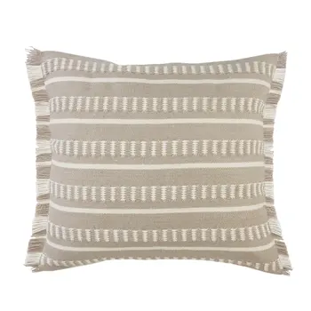 24" X 24" Tan Zippered Coastal Indoor Outdoor Throw Pillow