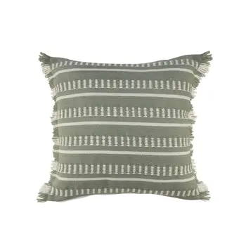 24" X 24" Green Zippered Coastal Indoor Outdoor Throw Pillow