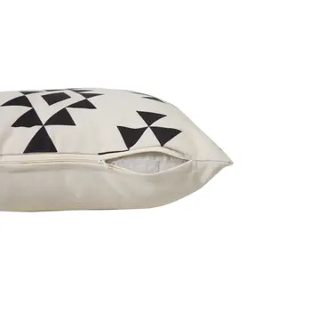 20" X 20" Black Zippered Southwestern Indoor Outdoor Throw Pillow