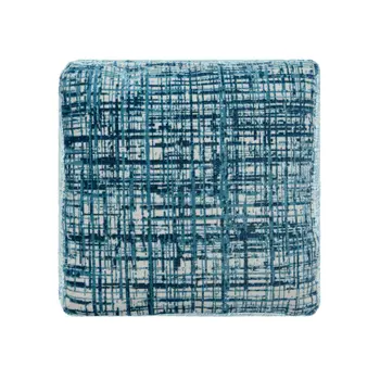 18" Blue Abstract Pouf Ottoman