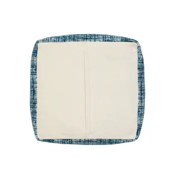 18" Blue Abstract Pouf Ottoman
