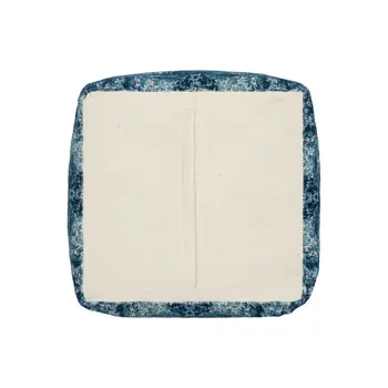 18" Blue Abstract Pouf Ottoman