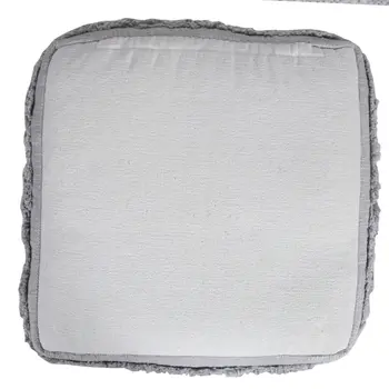 18" Gray Cotton Striped Pouf Ottoman