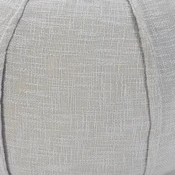 18" Gray Cotton Round Patchwork Pouf Ottoman