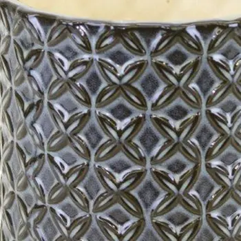 Gray and Brown Set of Two Clay 7.20346 ounce Round Pot Planter