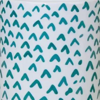 Set of Two Aqua Teal And White Ceramic 2 Ounce Round Raised Pot Planters