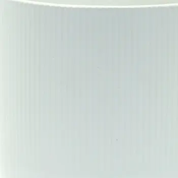 Set of Two White Ceramic Striped Footed Pot Planters