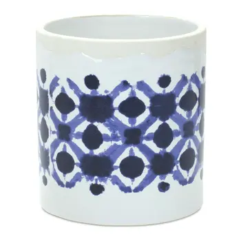 Set of Two 6" White Ceramic Round Pot Planter
