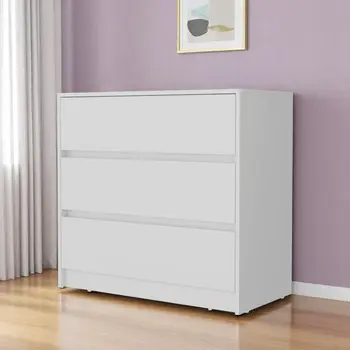 33" White Three Drawer Dresser