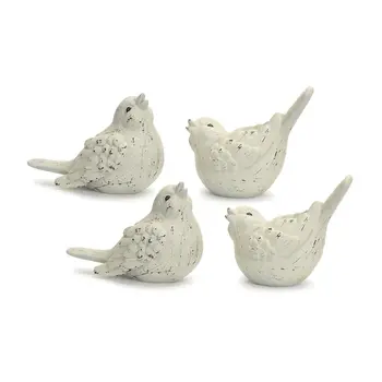 Set of Four Ivory Ceramic Bird Figurines